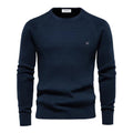 Herren Rundhals Strukturierter Strickpullover