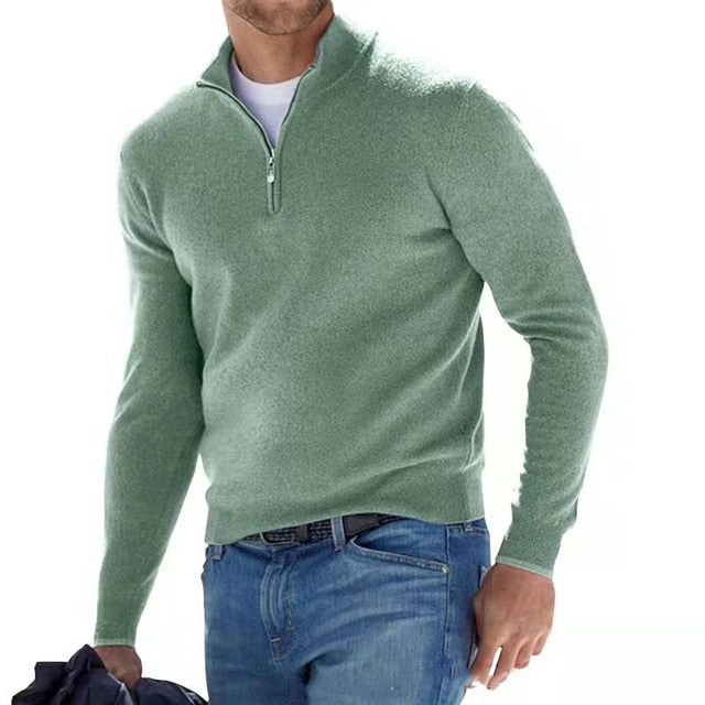 Herren Half Zip Langarm Pullover
