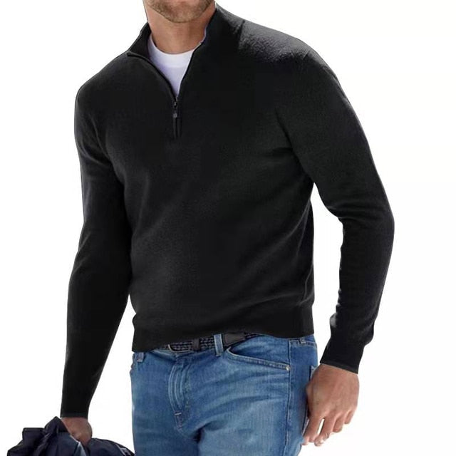 Herren Half Zip Langarm Pullover