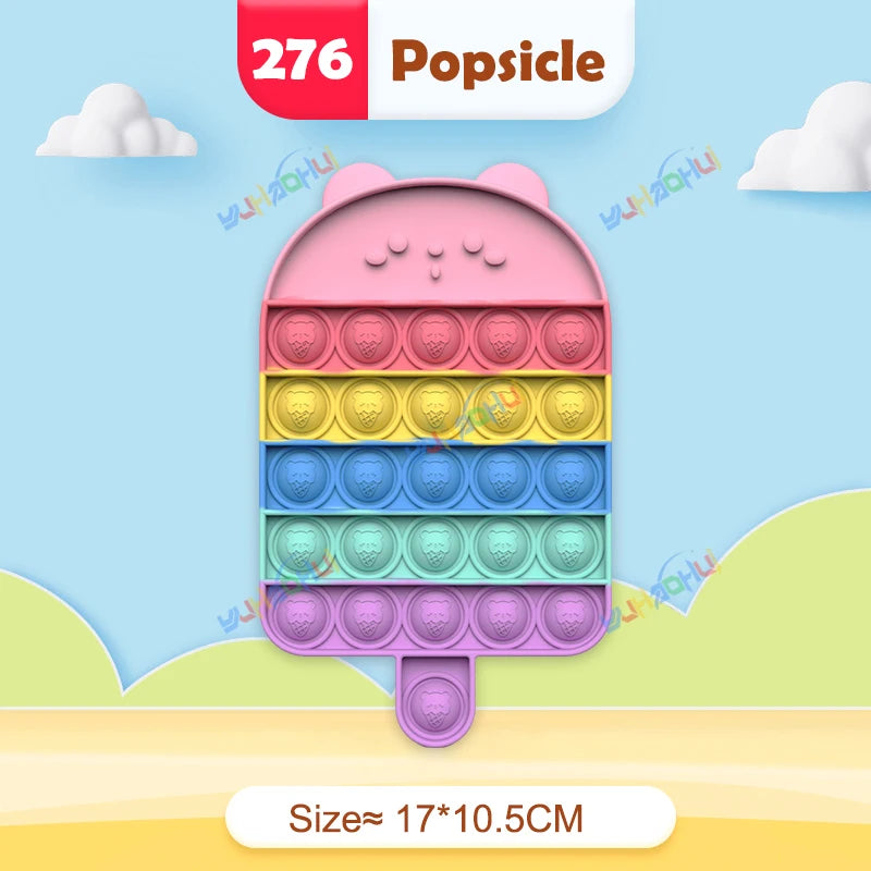 Regenbogen-Pop-Fidget-Toy – Sensorisches Silikonspielzeug zur Stressbewältigung, Konzentrationsförderung und zum Spielen für Kinder und Erwachsene