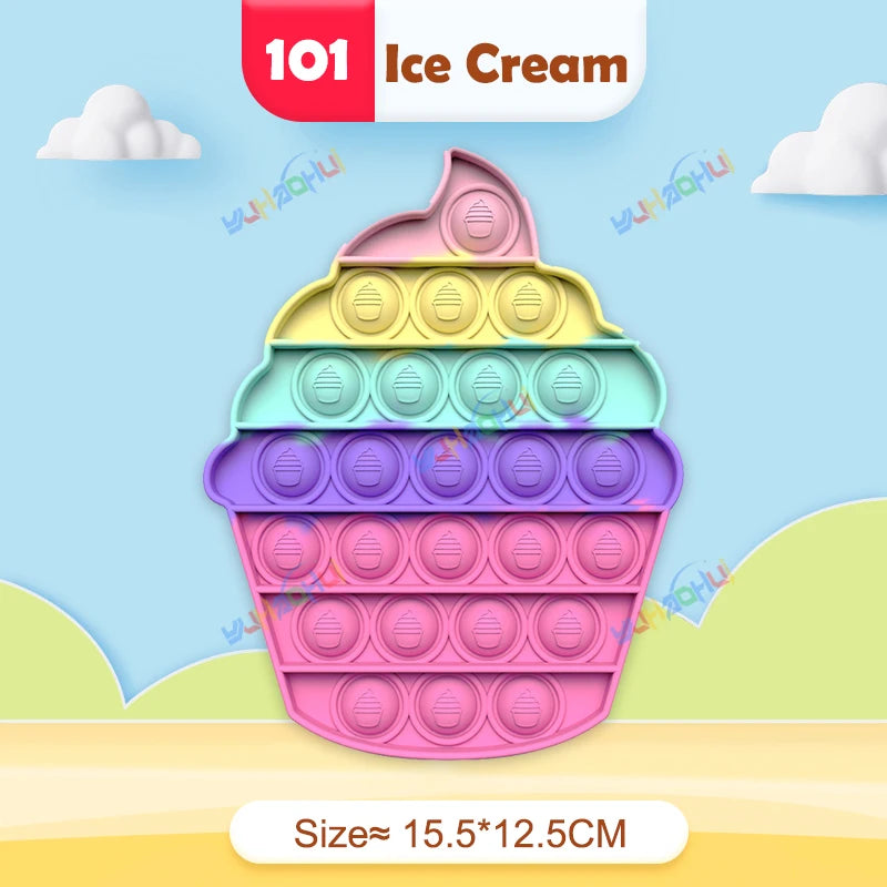 Regenbogen-Pop-Fidget-Toy – Sensorisches Silikonspielzeug zur Stressbewältigung, Konzentrationsförderung und zum Spielen für Kinder und Erwachsene