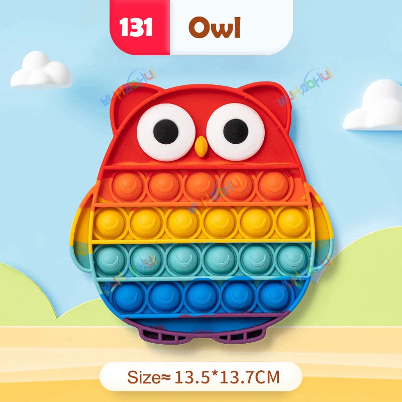 Regenbogen-Pop-Fidget-Toy – Sensorisches Silikonspielzeug zur Stressbewältigung, Konzentrationsförderung und zum Spielen für Kinder und Erwachsene