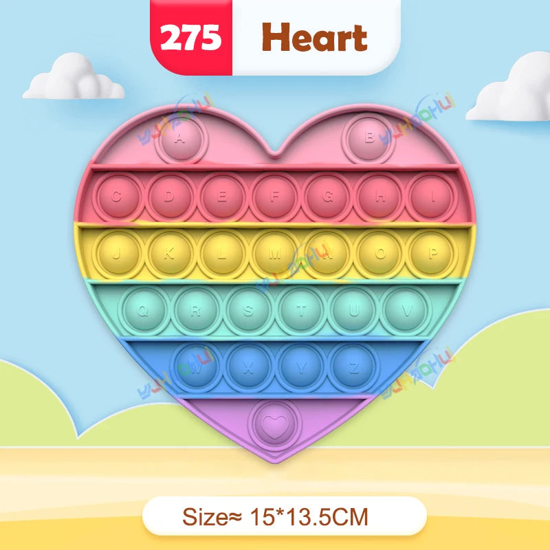 Regenbogen-Pop-Fidget-Toy – Sensorisches Silikonspielzeug zur Stressbewältigung, Konzentrationsförderung und zum Spielen für Kinder und Erwachsene