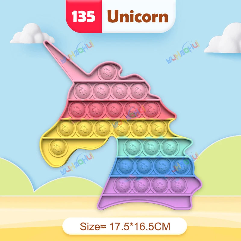 Regenbogen-Pop-Fidget-Toy – Sensorisches Silikonspielzeug zur Stressbewältigung, Konzentrationsförderung und zum Spielen für Kinder und Erwachsene