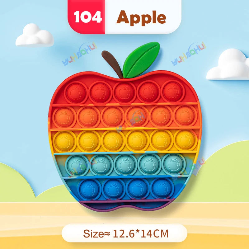 Regenbogen-Pop-Fidget-Toy – Sensorisches Silikonspielzeug zur Stressbewältigung, Konzentrationsförderung und zum Spielen für Kinder und Erwachsene