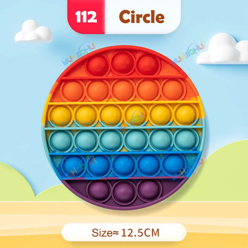 Regenbogen-Pop-Fidget-Toy – Sensorisches Silikonspielzeug zur Stressbewältigung, Konzentrationsförderung und zum Spielen für Kinder und Erwachsene