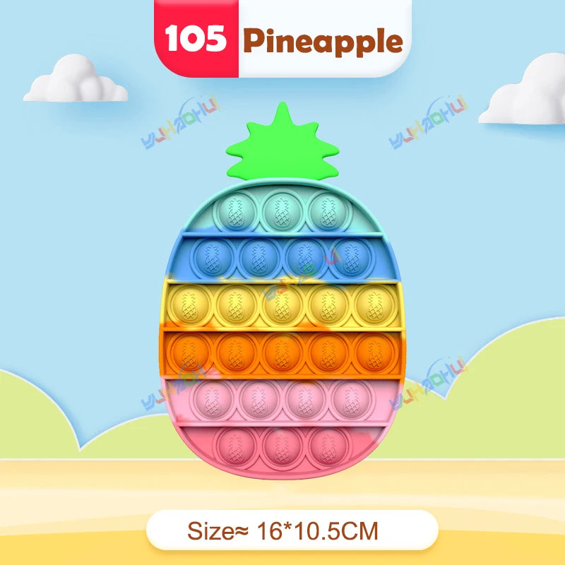 Regenbogen-Pop-Fidget-Toy – Sensorisches Silikonspielzeug zur Stressbewältigung, Konzentrationsförderung und zum Spielen für Kinder und Erwachsene