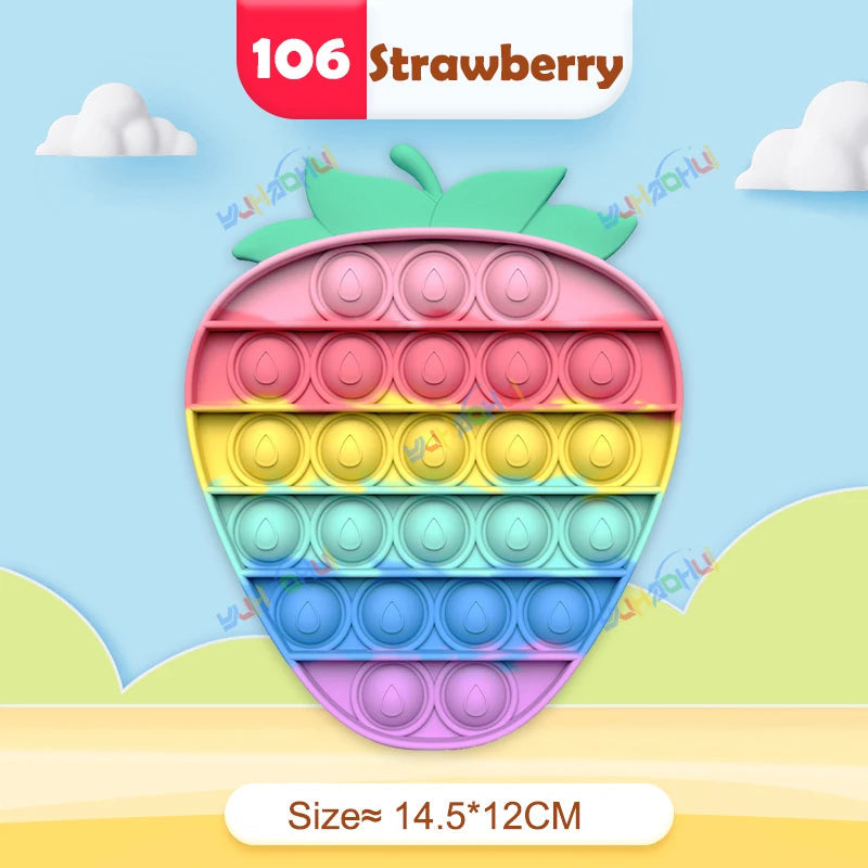 Regenbogen-Pop-Fidget-Toy – Sensorisches Silikonspielzeug zur Stressbewältigung, Konzentrationsförderung und zum Spielen für Kinder und Erwachsene