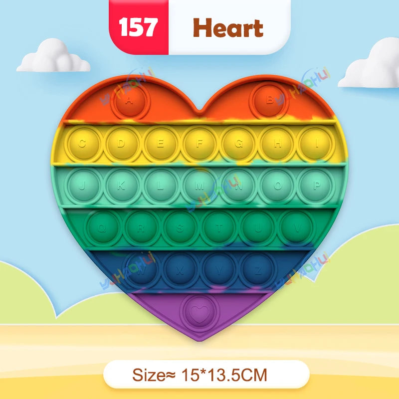 Regenbogen-Pop-Fidget-Toy – Sensorisches Silikonspielzeug zur Stressbewältigung, Konzentrationsförderung und zum Spielen für Kinder und Erwachsene