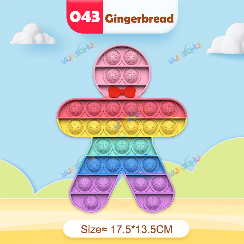 Regenbogen-Pop-Fidget-Toy – Sensorisches Silikonspielzeug zur Stressbewältigung, Konzentrationsförderung und zum Spielen für Kinder und Erwachsene