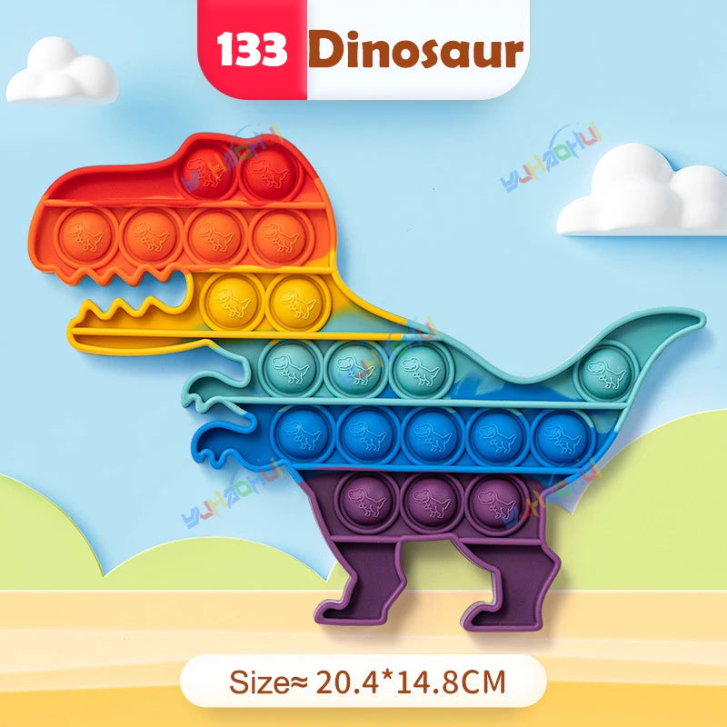 Regenbogen-Pop-Fidget-Toy – Sensorisches Silikonspielzeug zur Stressbewältigung, Konzentrationsförderung und zum Spielen für Kinder und Erwachsene