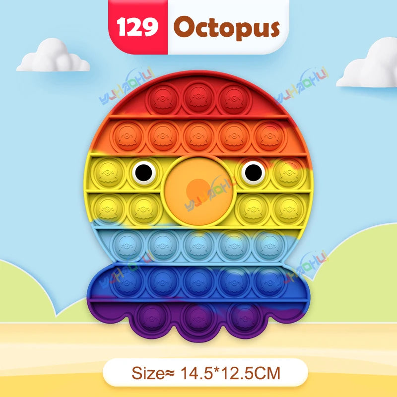 Regenbogen-Pop-Fidget-Toy – Sensorisches Silikonspielzeug zur Stressbewältigung, Konzentrationsförderung und zum Spielen für Kinder und Erwachsene