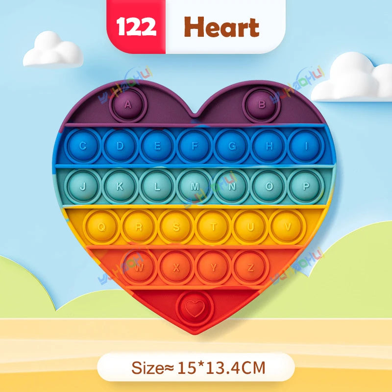 Regenbogen-Pop-Fidget-Toy – Sensorisches Silikonspielzeug zur Stressbewältigung, Konzentrationsförderung und zum Spielen für Kinder und Erwachsene