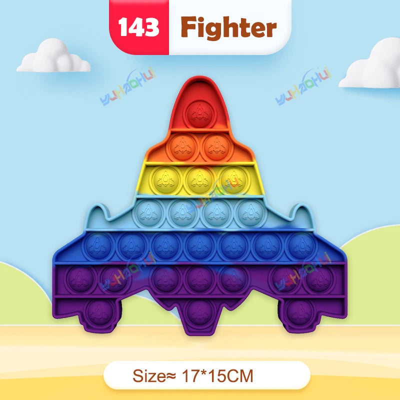 Regenbogen-Pop-Fidget-Toy – Sensorisches Silikonspielzeug zur Stressbewältigung, Konzentrationsförderung und zum Spielen für Kinder und Erwachsene
