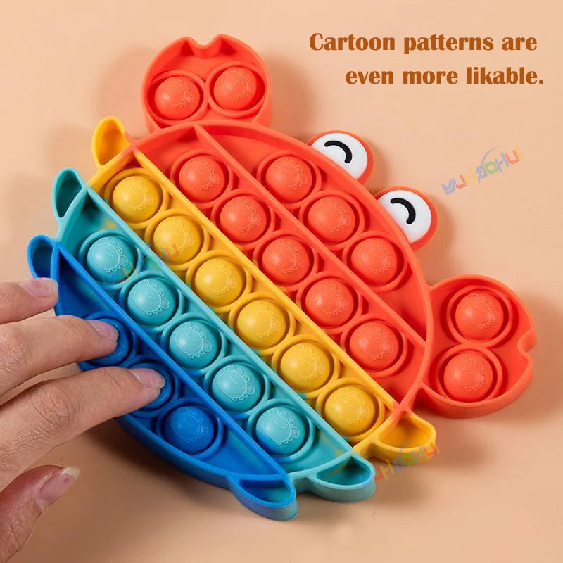 Regenbogen-Pop-Fidget-Toy – Sensorisches Silikonspielzeug zur Stressbewältigung, Konzentrationsförderung und zum Spielen für Kinder und Erwachsene