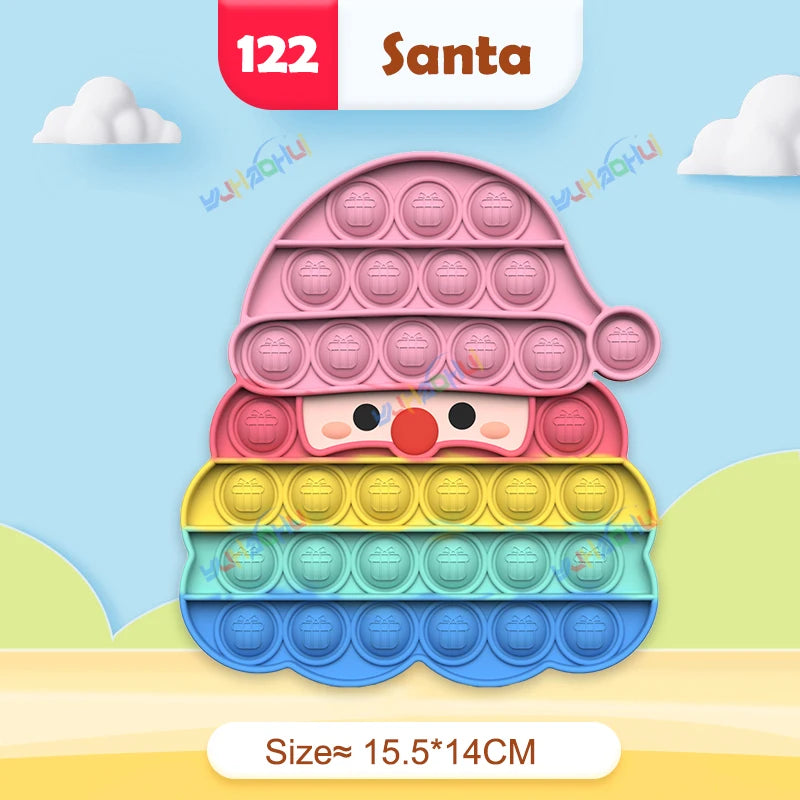 Regenbogen-Pop-Fidget-Toy – Sensorisches Silikonspielzeug zur Stressbewältigung, Konzentrationsförderung und zum Spielen für Kinder und Erwachsene
