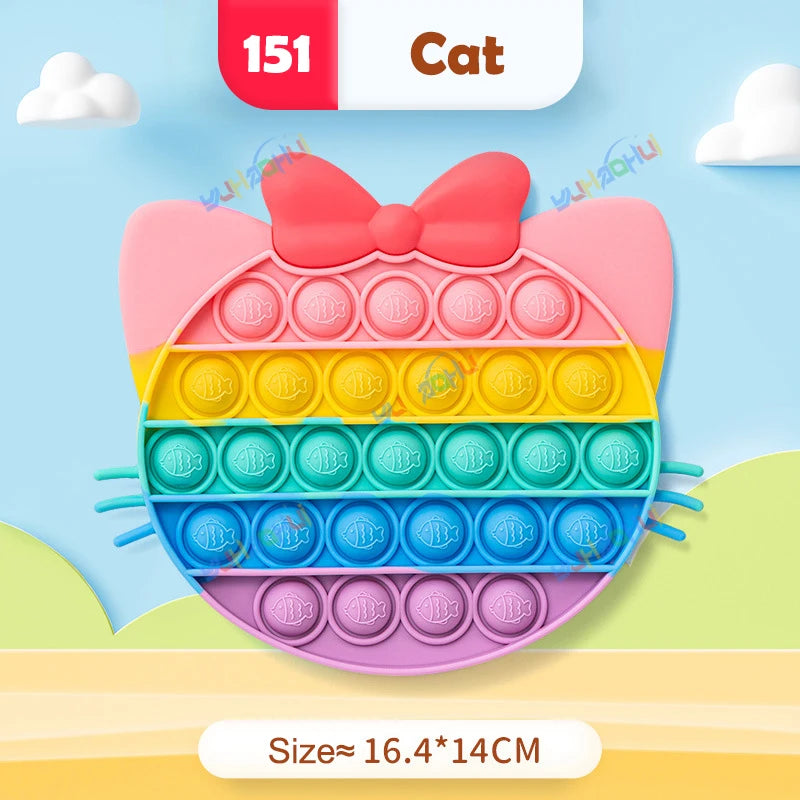 Regenbogen-Pop-Fidget-Toy – Sensorisches Silikonspielzeug zur Stressbewältigung, Konzentrationsförderung und zum Spielen für Kinder und Erwachsene