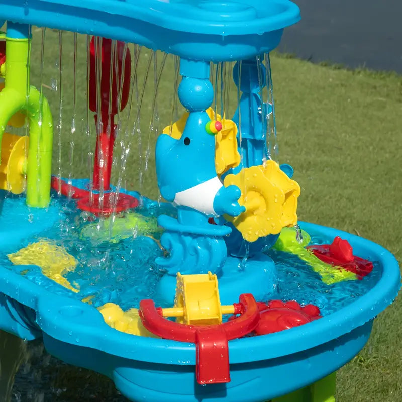 Robuster 3-in-1-Sand- und Wassertisch für Kinder – Spieltisch für draußen mit 15 Zubehörteilen
