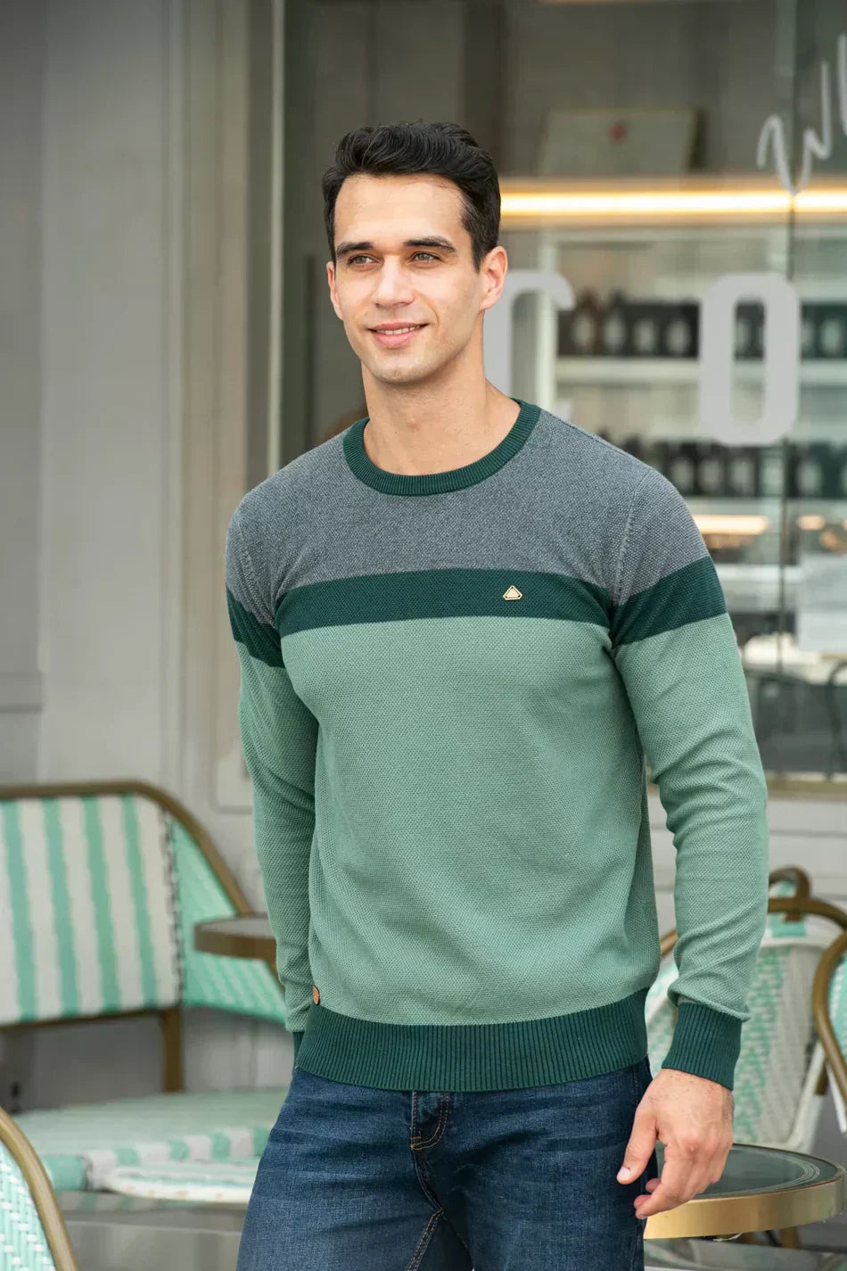 ALBERTO | HERRENPULLOVER MIT RUNDHALSAUSSCHNITT