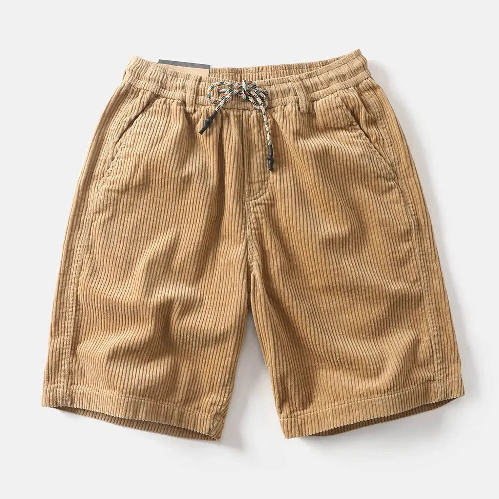 Herren Lässig Strukturiert Kordelzug Shorts