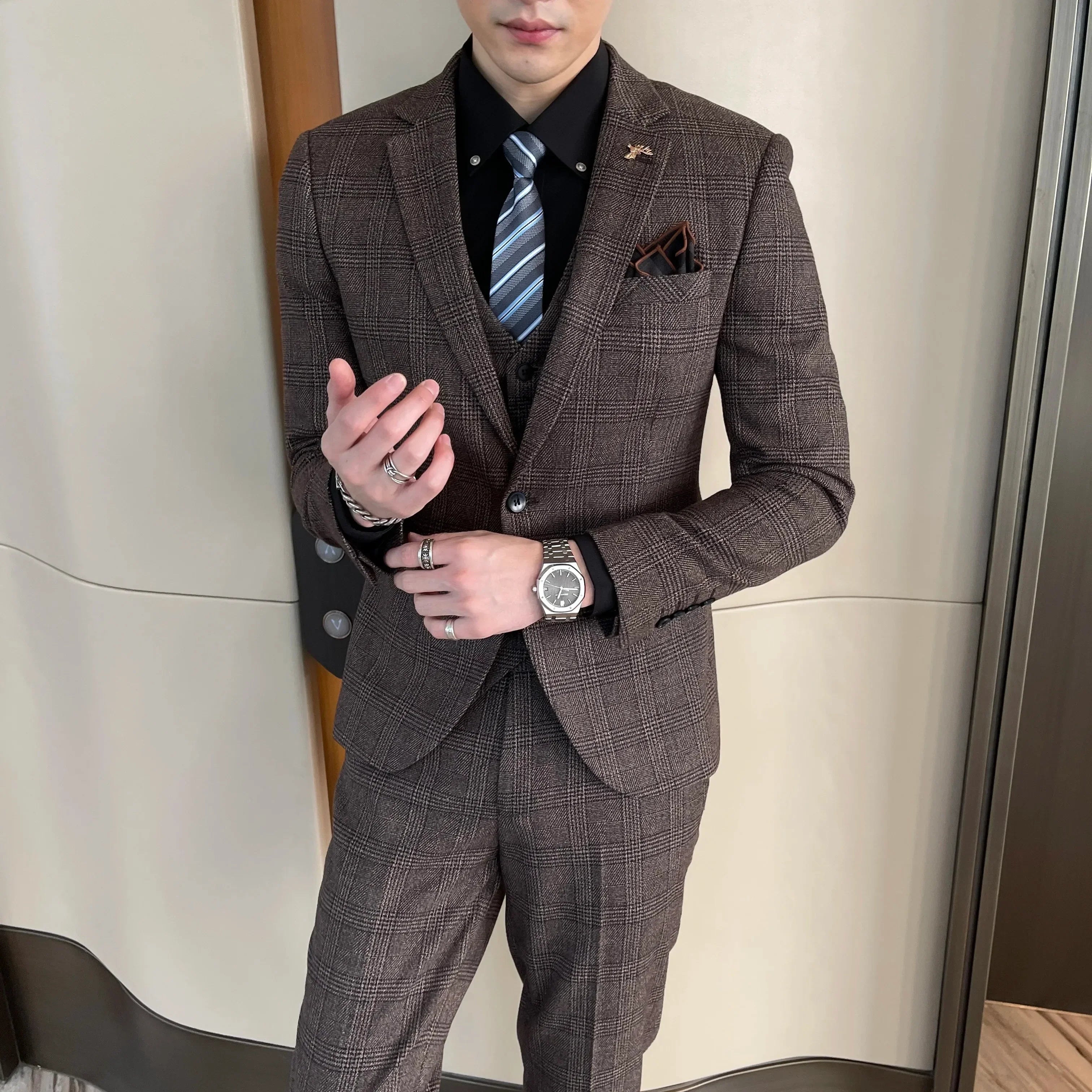 Shelby™ 3-teiliger Anzug in Premium-Schneiderei / Die Wahl des Mannes, der Respekt und Stil ausstrahlt!