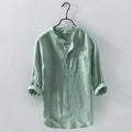 Herren Luftiges Henley Sommer Hemd