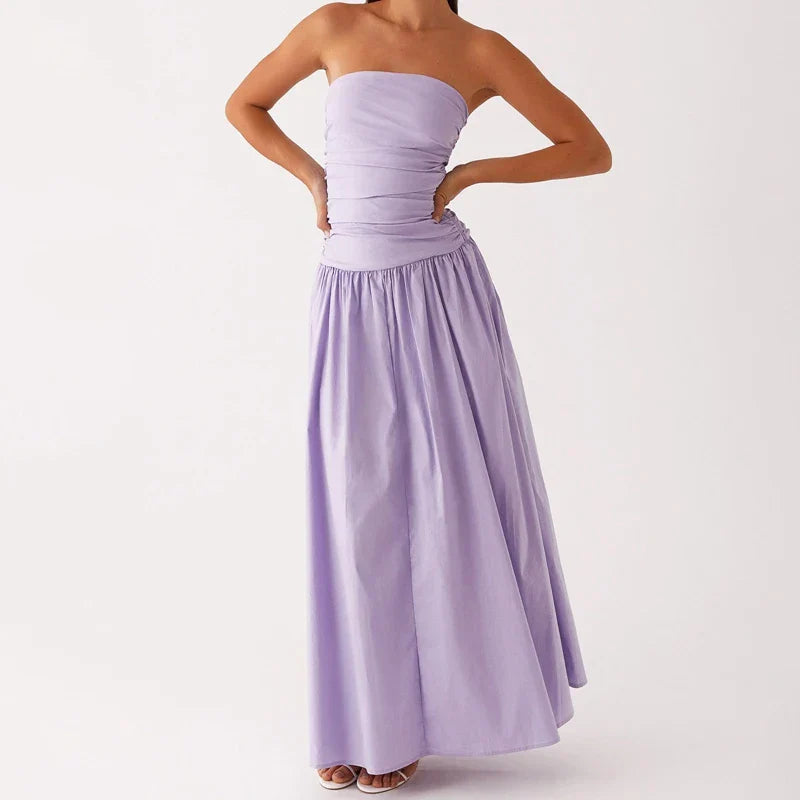 Damen Lässig Karomuster Sommer Maxikleid