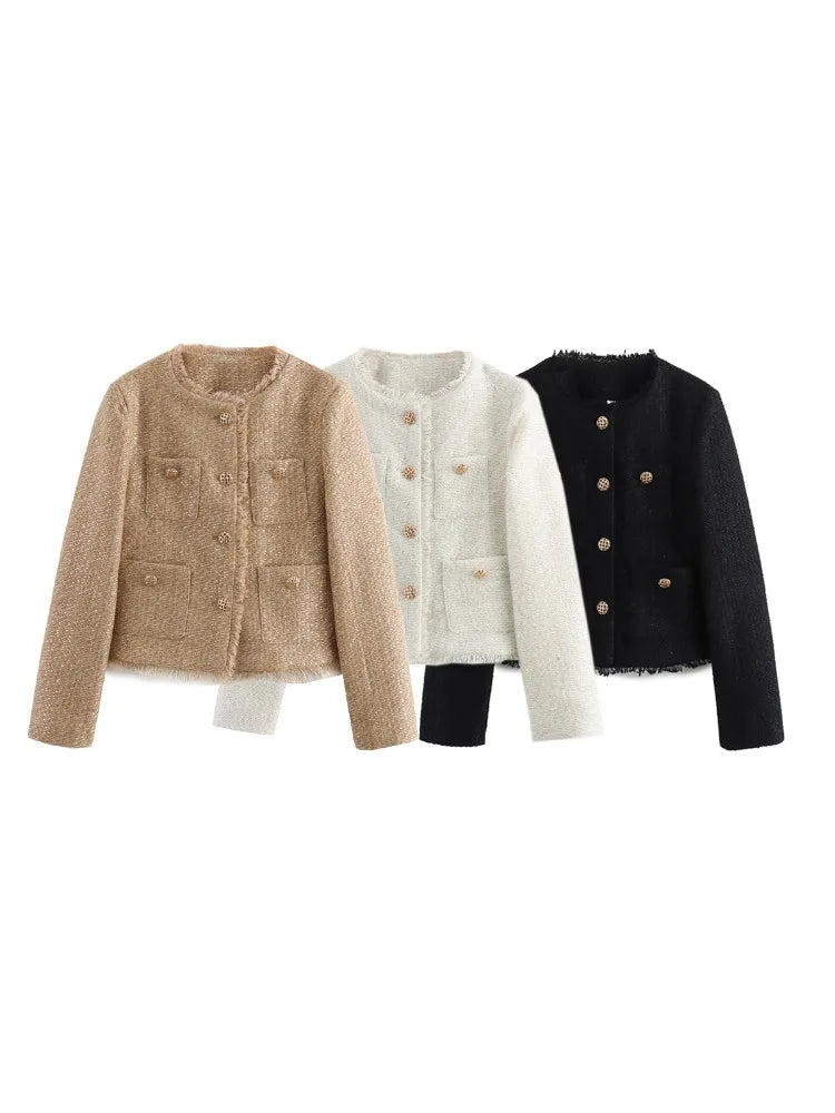 Drune | Klassischer Tweed-blazer Wollmischung Zeitlos und Elegant