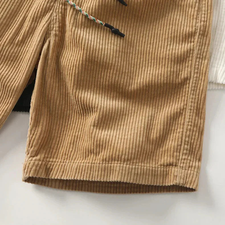 Herren Lässig Strukturiert Kordelzug Shorts