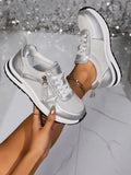 Lucy | Damen Plateau Sneaker Reißverschluss Schnürsenkel