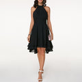 Damen Sommer Neckholder Midikleid