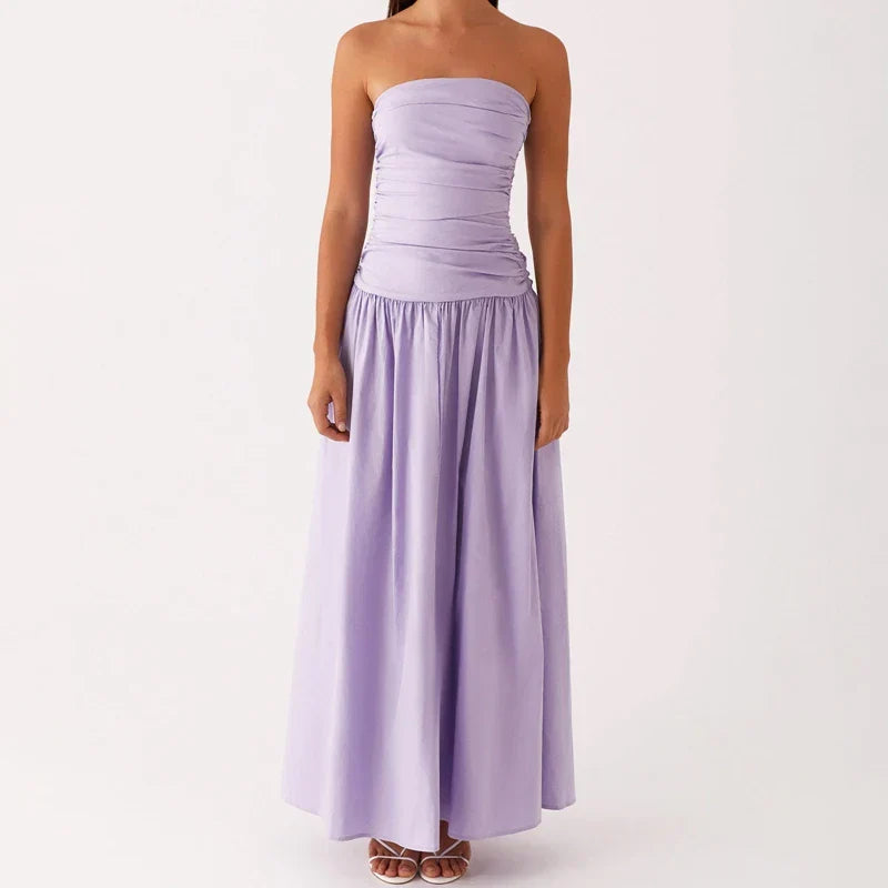 Damen Lässig Karomuster Sommer Maxikleid