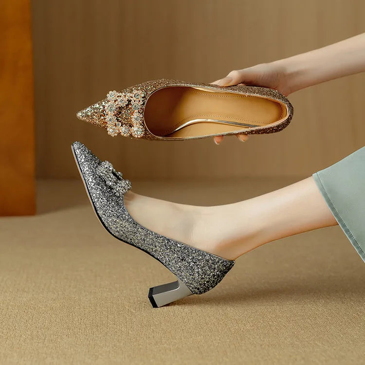 Katrien | Glitzer-Pumps