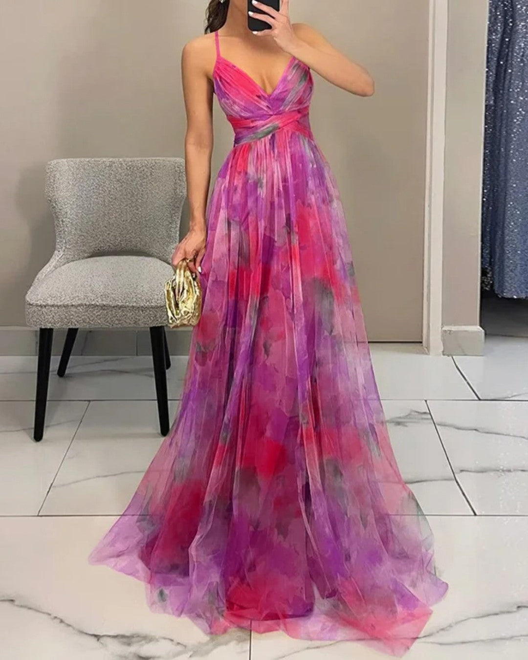 DELACROIX | MAXIKLEID „ÉLÉGANCE FLORALE“ (LIMITIERTE AUFLAGE!)