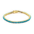 Elegantes Gold-Türkis Kettenarmband