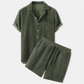 Herren Sommer Zweiteiler Hemd und Shorts Set