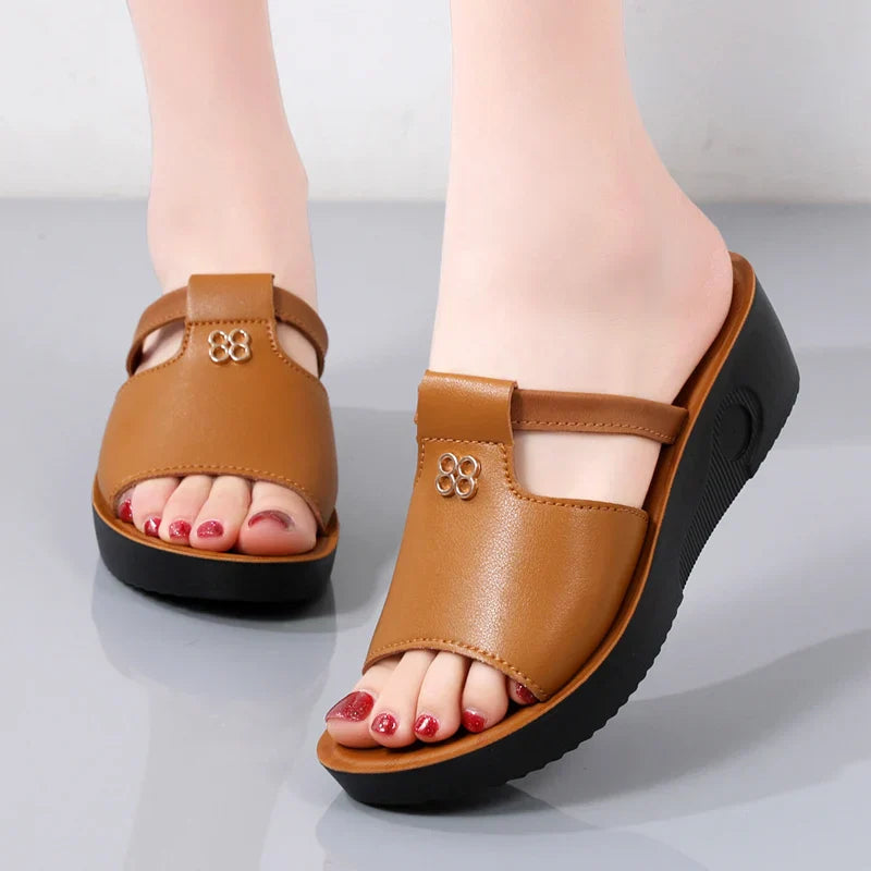 Damen Stylische Slingback Plateau Sandalen