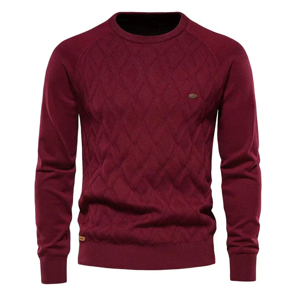 THEODOR | HERRENPULLOVER MIT RAUTENMUSTER
