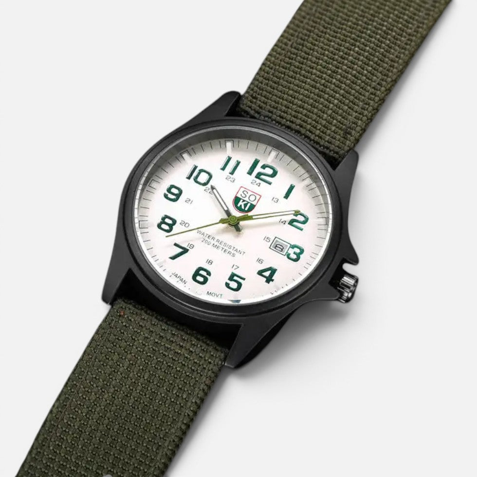 Armbanduhr Analog Ziffernblatt Stoffarmband Rundes Gehäuse