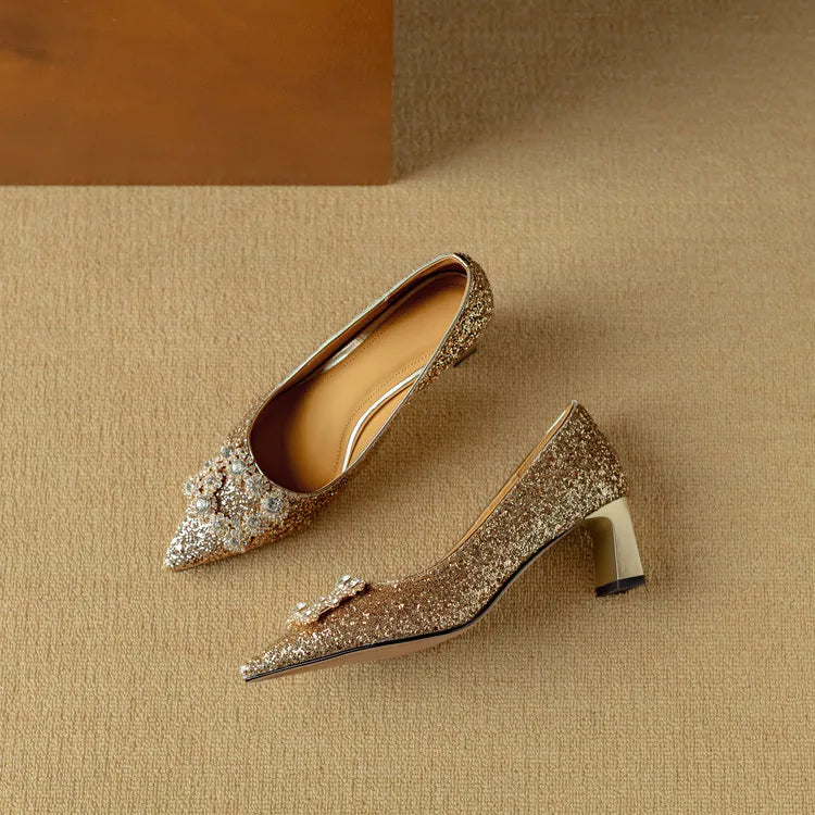 Katrien | Glitzer-Pumps
