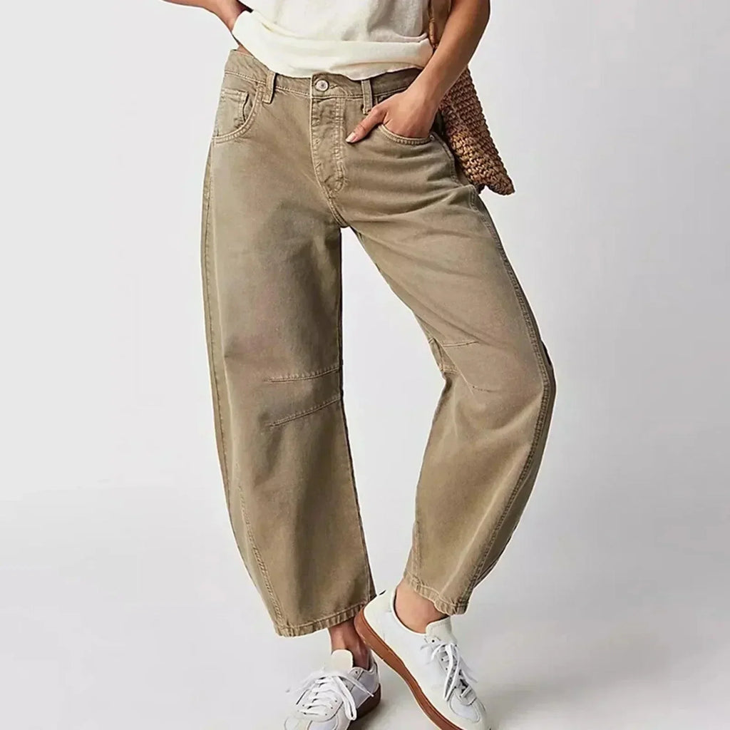 Damen High-Waist Cropped Jeans Hose