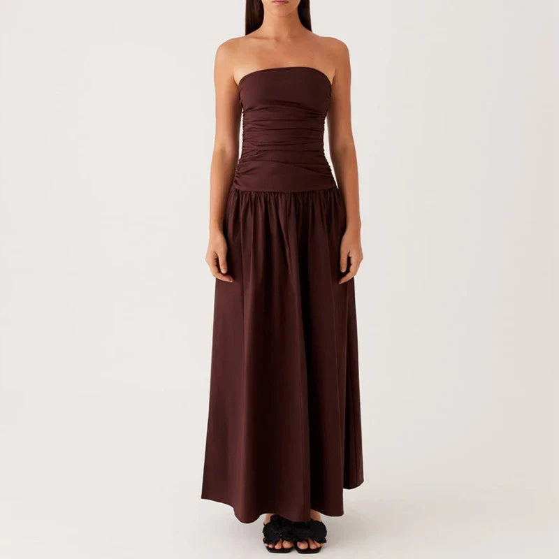 Damen Lässig Karomuster Sommer Maxikleid