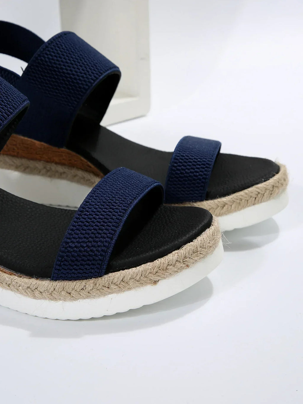 Damen Bequeme Espadrille Sandalen mit Doppelriemen