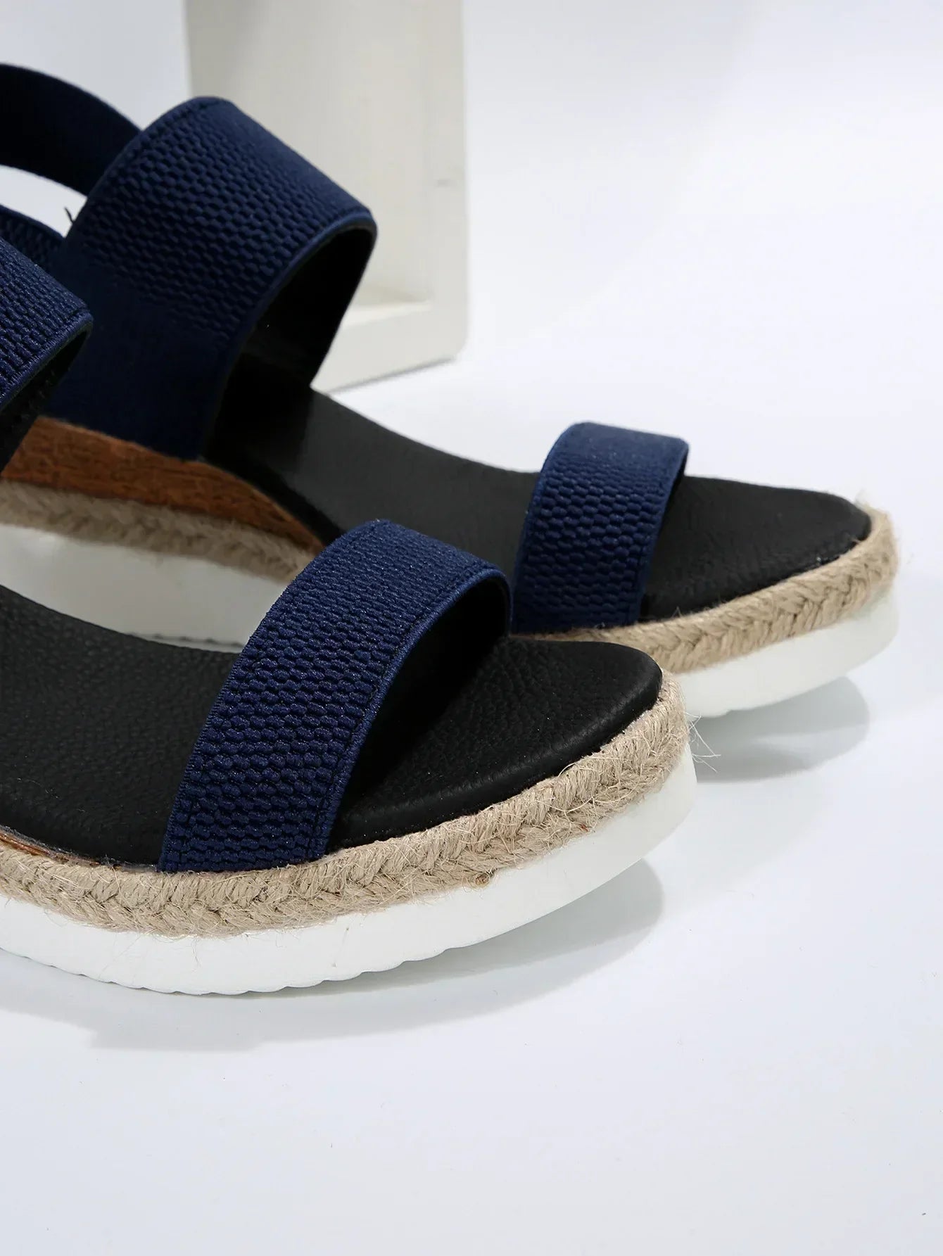 Damen Bequeme Espadrille Sandalen mit Doppelriemen