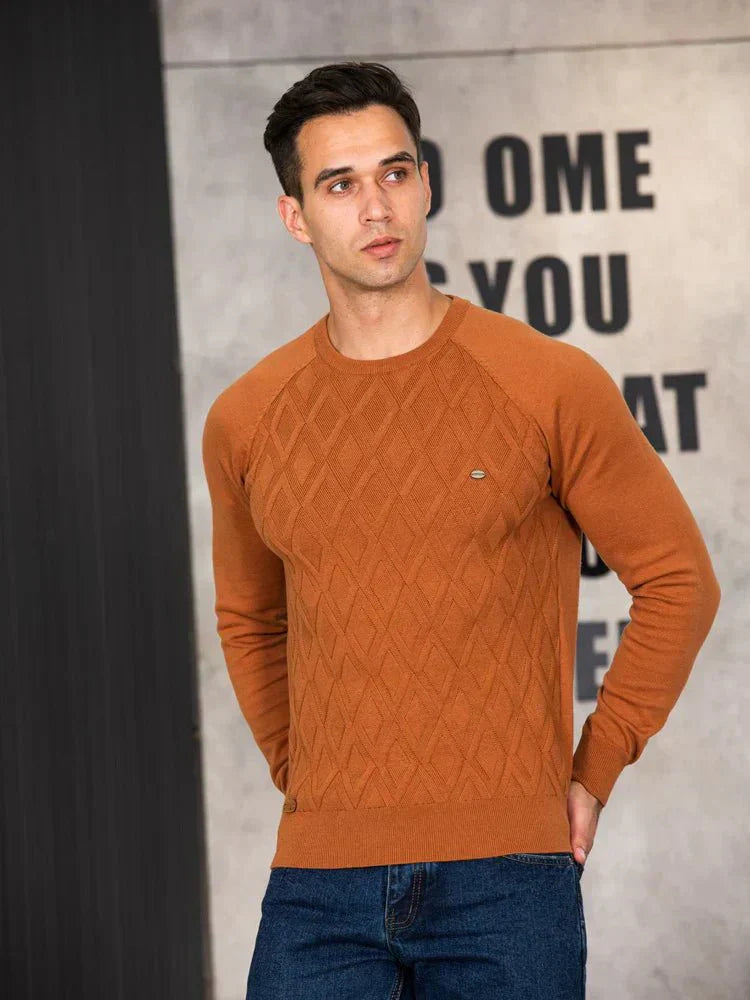 THEODOR | HERRENPULLOVER MIT RAUTENMUSTER