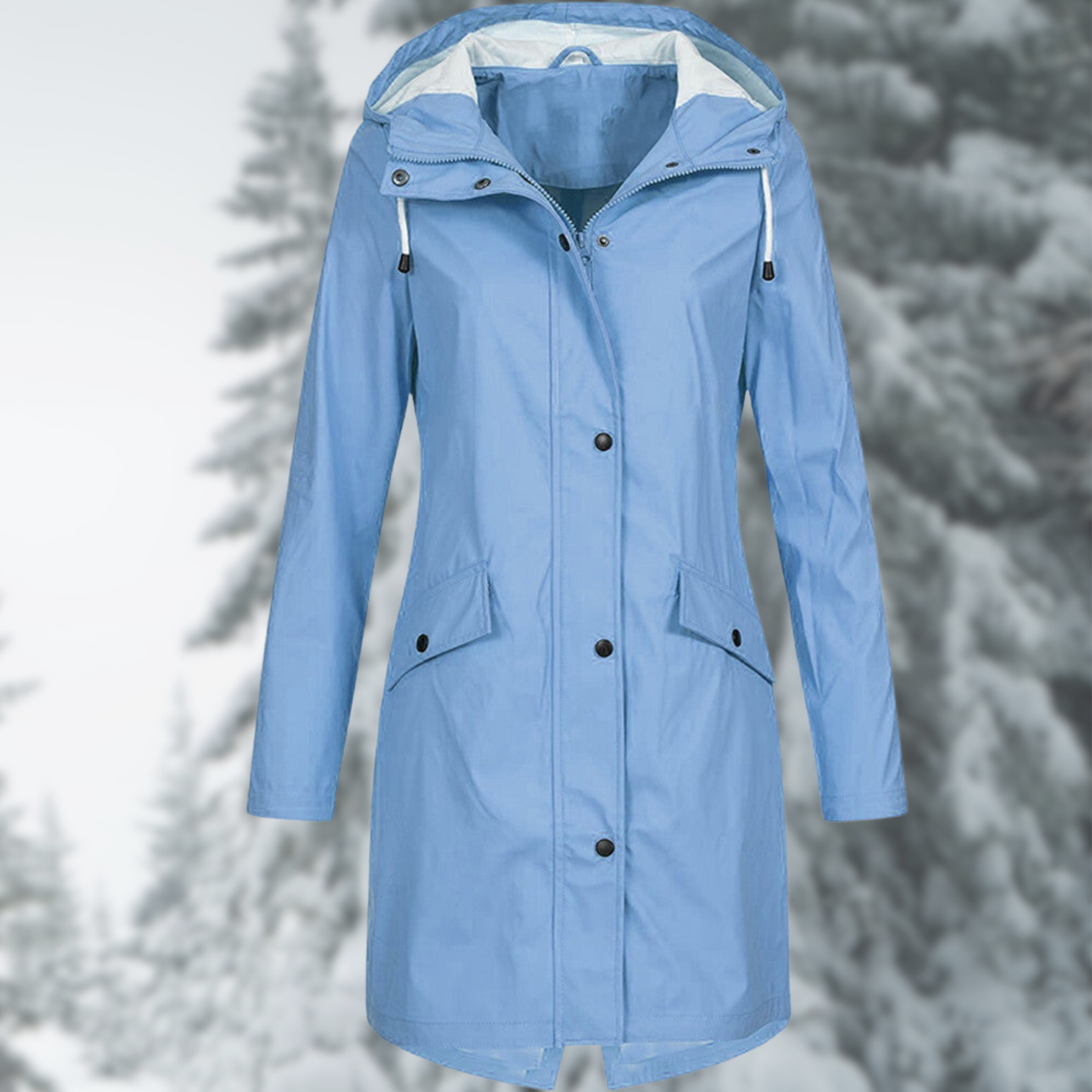 Drune | wasserdichte Parka mit Kapuze - Damen Regenjacke mit praktischen Taschen