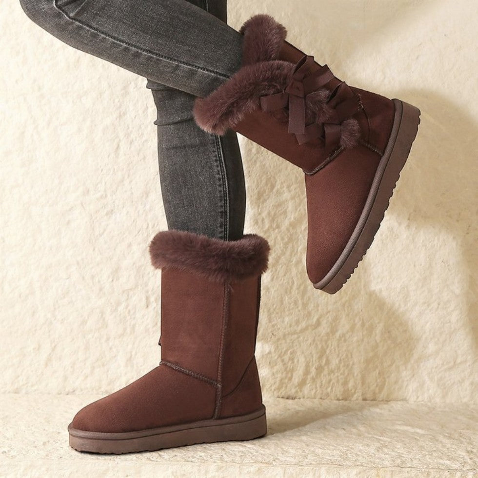 Damen Winterstiefel mit Fellkragen