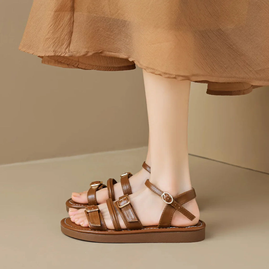 Damen Elegant Schnalle Riemen Sommer Sandalen