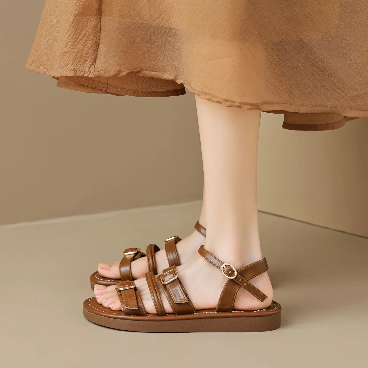 Damen Elegant Schnalle Riemen Sommer Sandalen