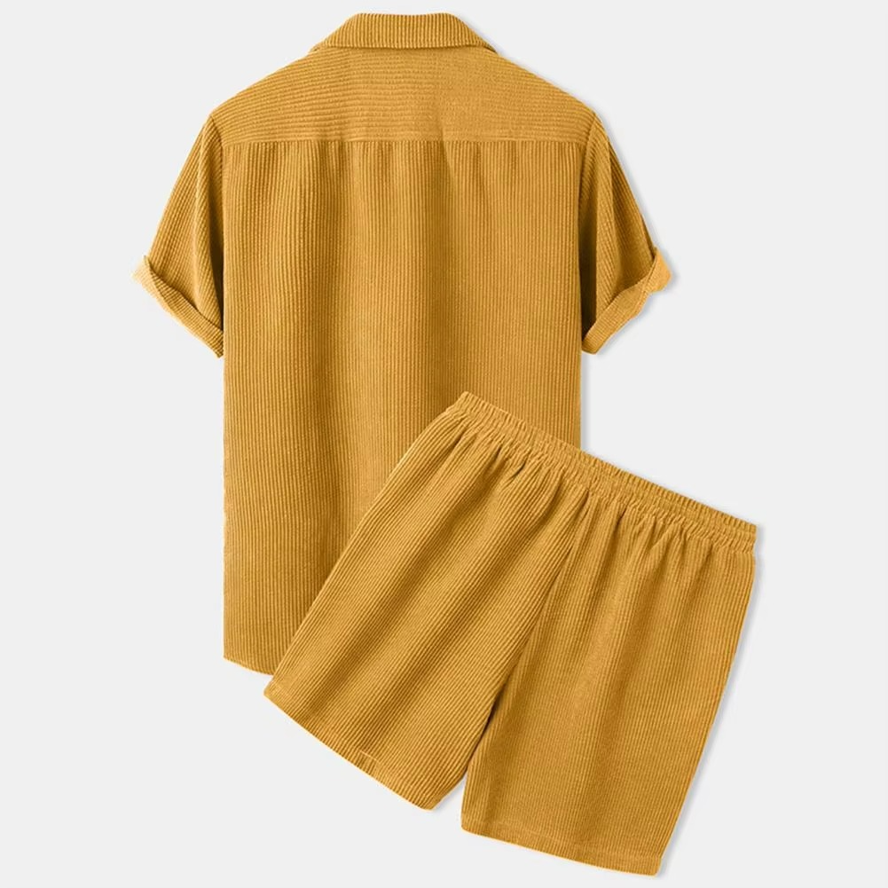 Herren Sommer Zweiteiler Hemd und Shorts Set